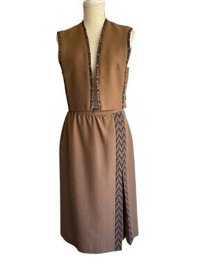 Madawaska Weavers Vintage Handwoven Wool Vest Skirt Set NWT Fits XS